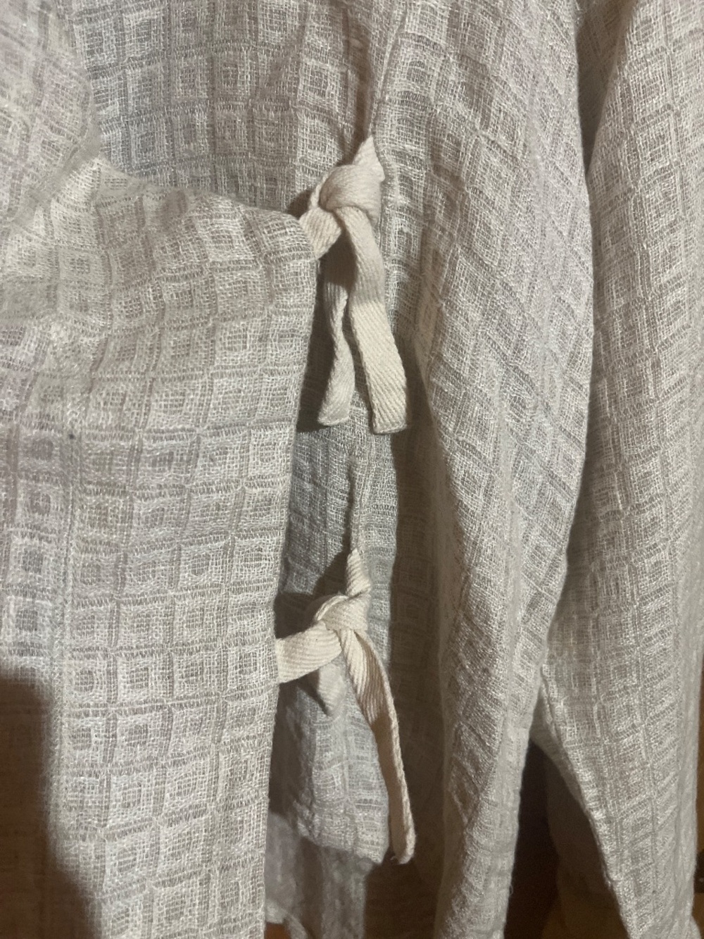 FLAX Asian Style Wrap Asym Blouse Top Shirt 100%Linen - Picture 4 of 6